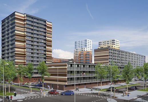 Renovatie en upgradingwoningblokken Waterlandplein Amsterdam